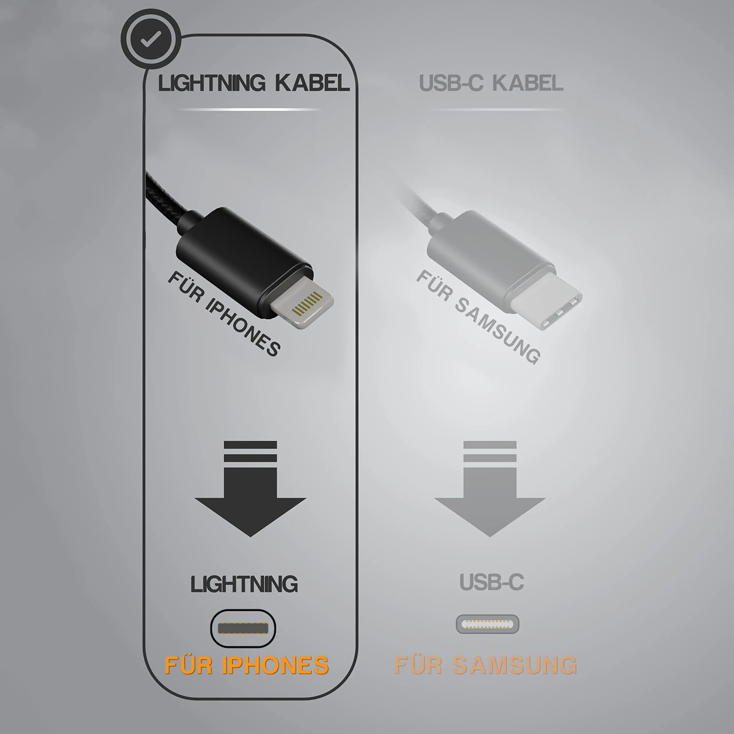 Short Micro A USB to Lighting Cable for Smartphones to Bosch E-Bike Display, Charging Direction from Display to Smartphone OTG