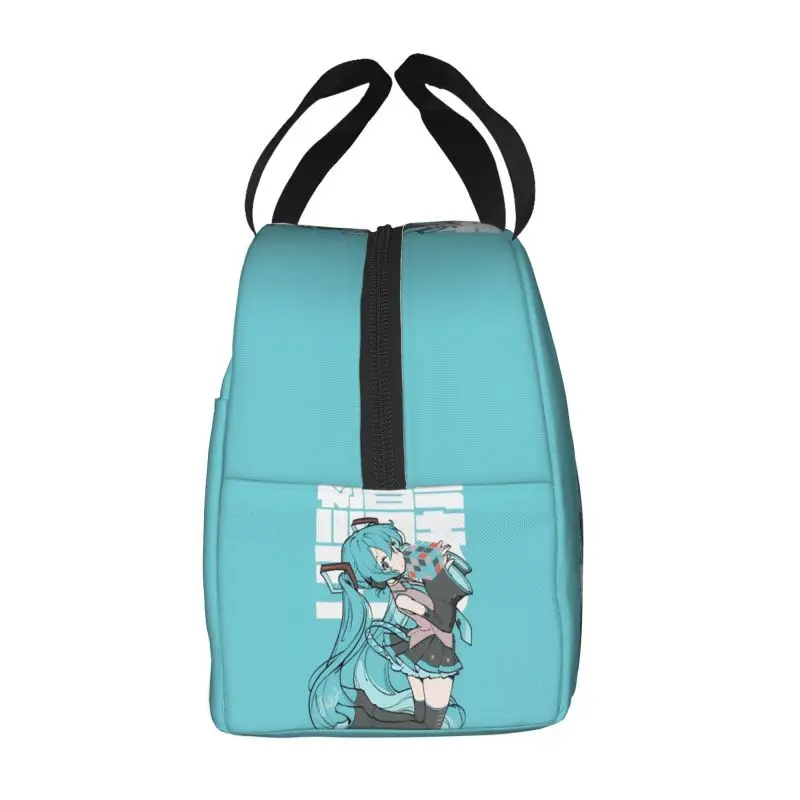 Custom H-Hatsunes Insulated Lunch Bag Portable Mikus Y2k Vocaloid Cartoon Movie Cooler Thermal Lunch Tote Office Picnic Travel view 4