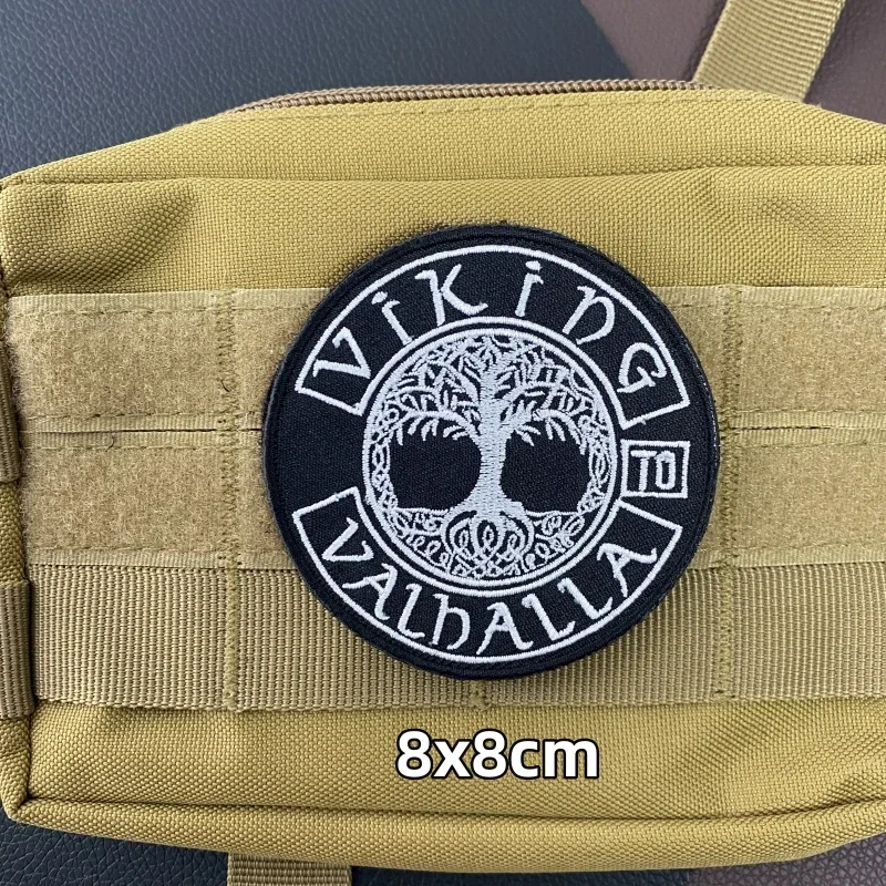 Viking Tactical Robotech Skull Squadron Embroidery Patch Wolf Emblems Nordic invasion Patch Military See You In Valhalla Badge