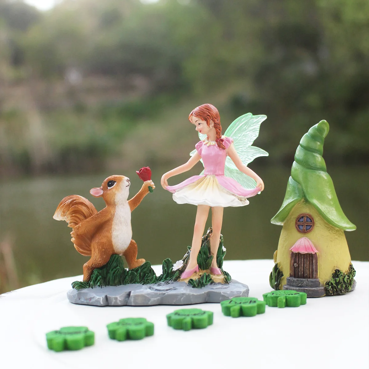 

Glow-in-the-Dark Fairy Statue - Resin Garden Decor Hand-Painted Fairy House