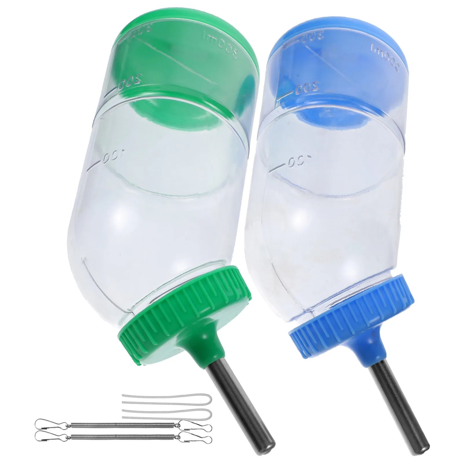 

2pcs Pet Water Feeder 300ml Large Rabbit Stainless Steel Leakproof Drinking Tool Supply Random Color Pet Accessories