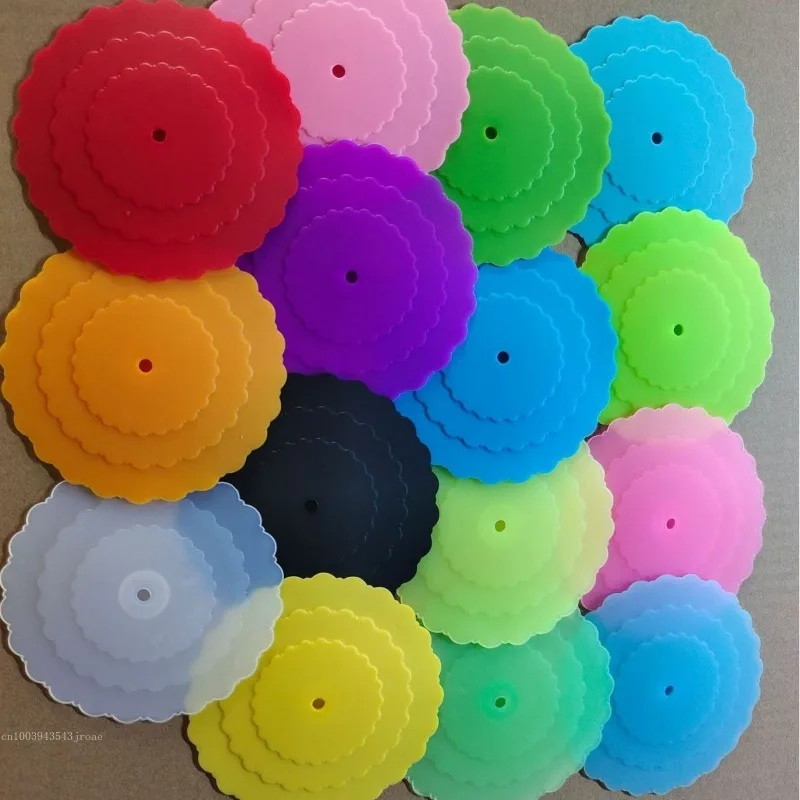 10cm Reusable Silicone Cup Cover Cute Seal Suction Cup Cover Dustproof Leakproof Tea Coffee Lids Cap Cup Accessories