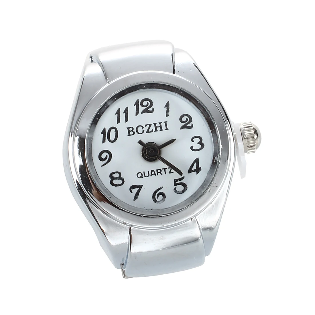 Unisex Quartz Alloy Round White Dial Arabic Numerals Ring Watch