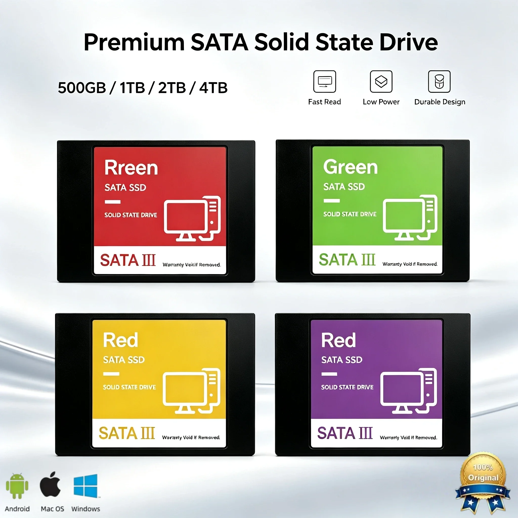 SATA3 Internal SSD 2026 Original 2.5 Inch 500GB 1TB 2TB 4TB Solid State Drive Hard Disk for Laptop Desktop Pro Max Unit Plus