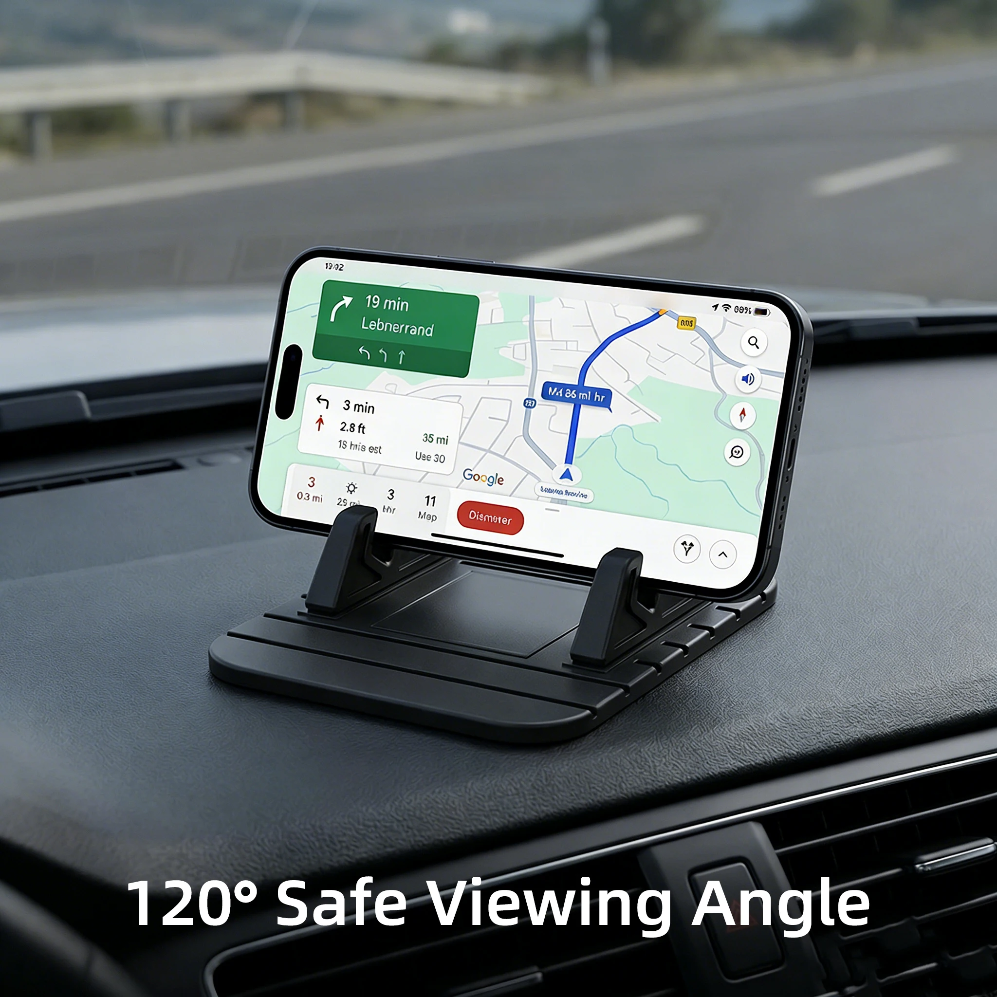 Car mobile phone bracket silicone instrument panel base strong adsorption 120 visual angle non-slip stable household can be used