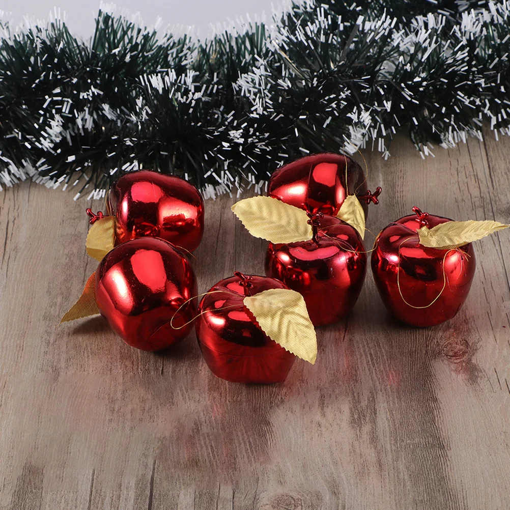 

12Pcs Christmas Apple Hanging Ornaments Unique Xmas Tree Decoration Party Home Decor Photo Props Xmas Hanging Ornaments