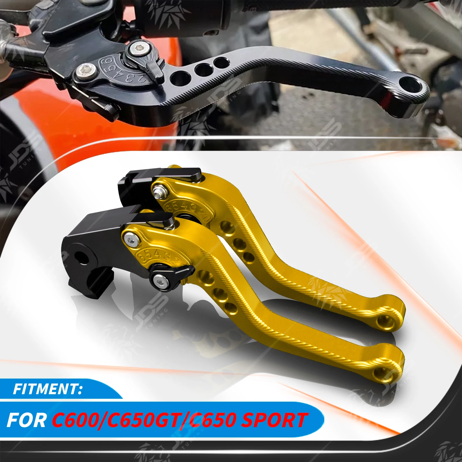 For BMW C600/C650GT/C650 SPORT Sport Short Brake Lever Set Adjustable Handle Levers Three-Fingers Accessories Parts