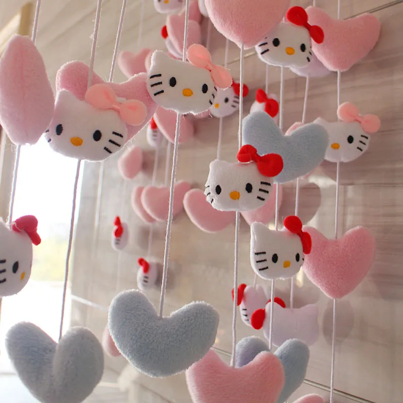 Kawaii Productos Sanrio My Melody Kuromi Cinnamoroll Plush Curtain Pendant Door curtain for Living Room Decor Home Decoration