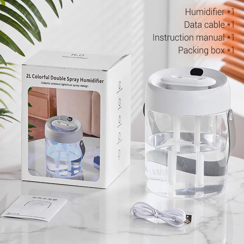 2L 超音波空気加湿器寝室用超音波加湿器ナイトライトクールミストメーカーエッセンシャルオイルディフューザーホーム