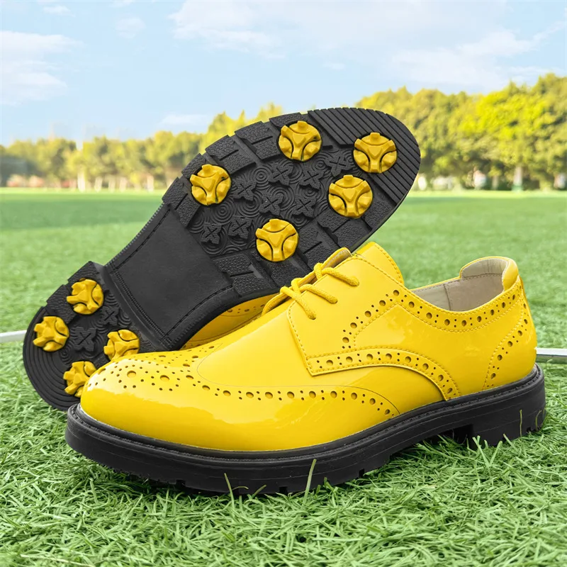 

Shiny Leather Men’s Golf Shoes High Quality Platform Golfers Shoes Men Waterproof Golf Sport Shoes Man Trainers Large Size 48 4