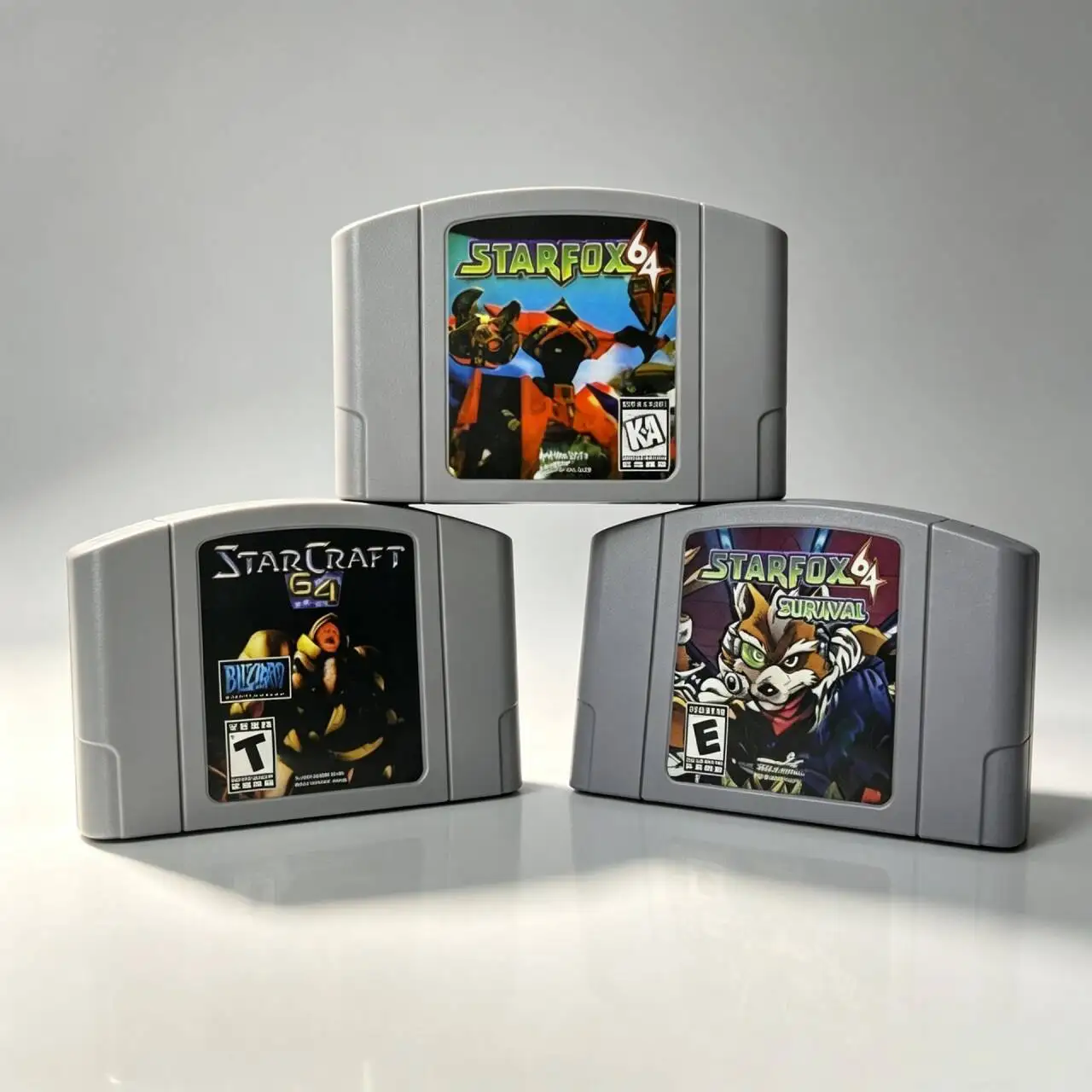 US Vintage Retro N64 Game Cartridge, Star Craft 64，STARFOX 64，Video Game Card Compatible with N64 English Game Cassette