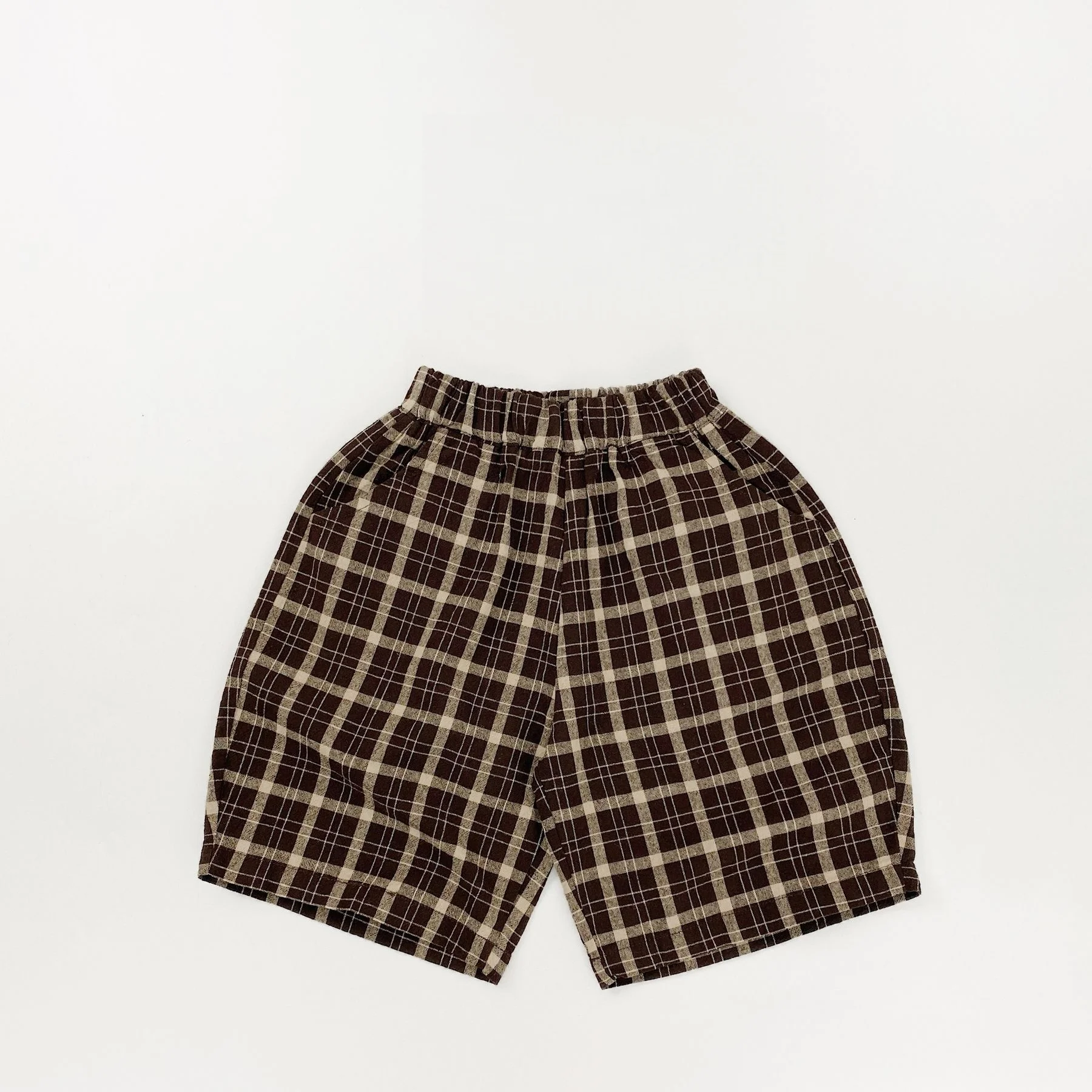 Kinder-Caprihose im koreanischen Stil, Retro-Gittermuster, Kinder-Shorts, Sommerhose, weich, atmungsaktiv, Unisex-Hose – Detail 5