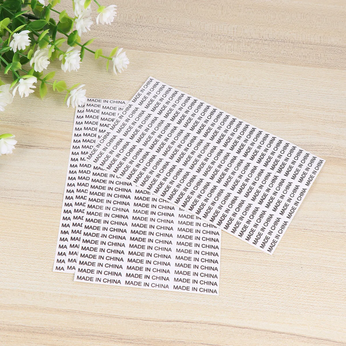 

5000 pcs White Background Black Text Stickers Waterproof Self Adhesive Labels For Packaging Origin Marking