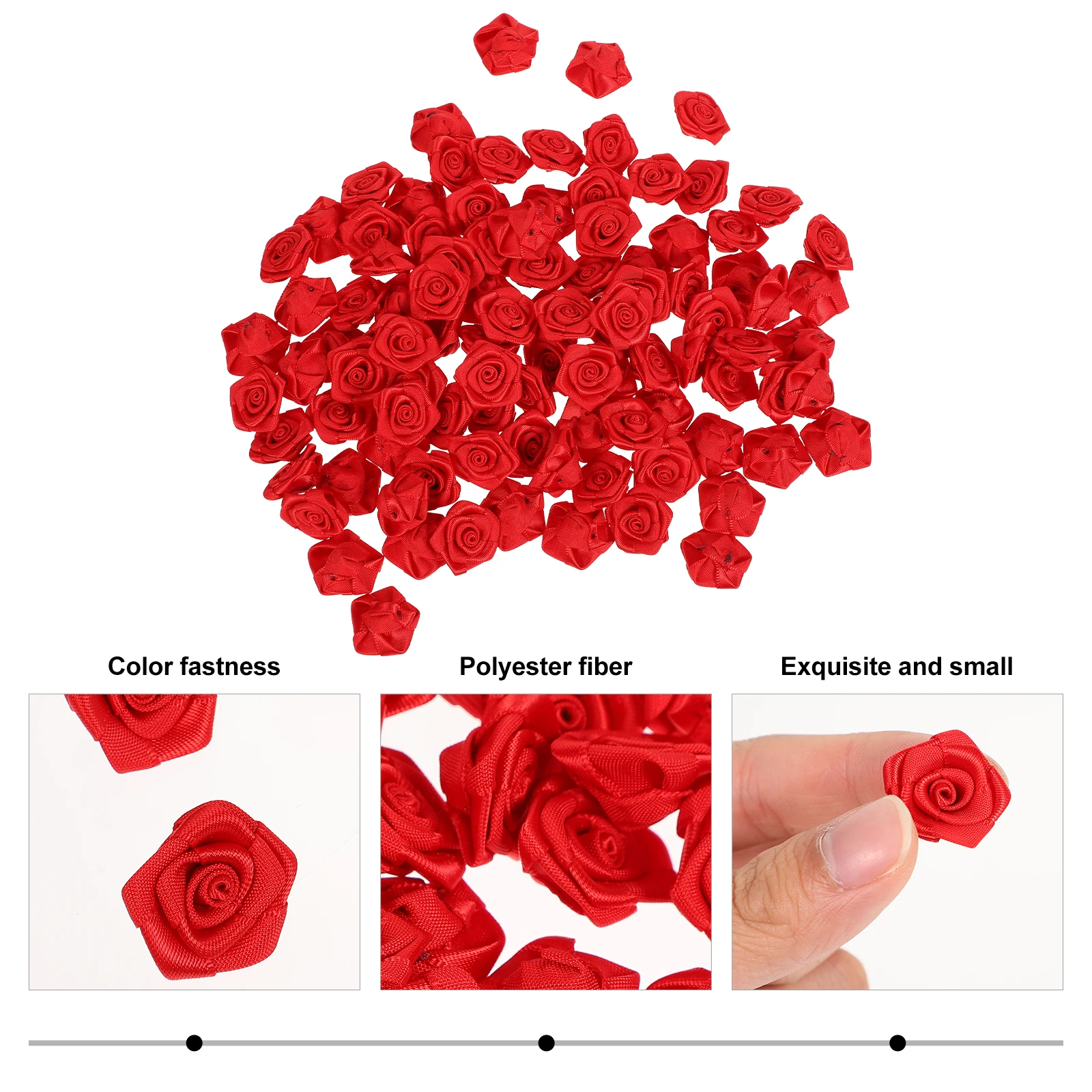 

100 pcs Roses Beautiful Roses Clothing Accessories Dacron DIY Flower Decors Garment Accessories Craft Project Christmas