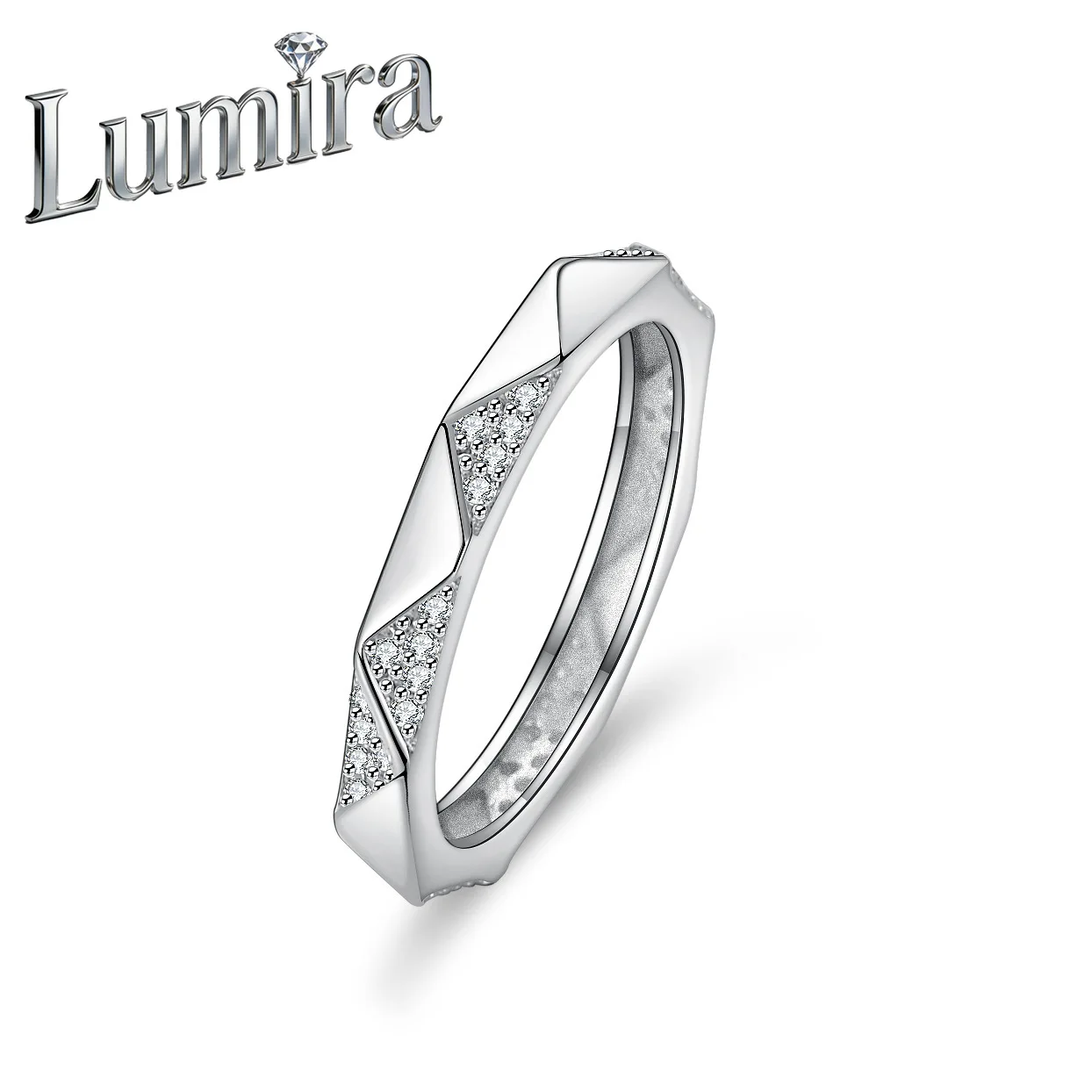 

Кольцо Lumira Platinum PT950 с муассанитом для женщин, с геометрической оправой по всей окружности, модное ювелирное украшение для свадьбы и вечеринок