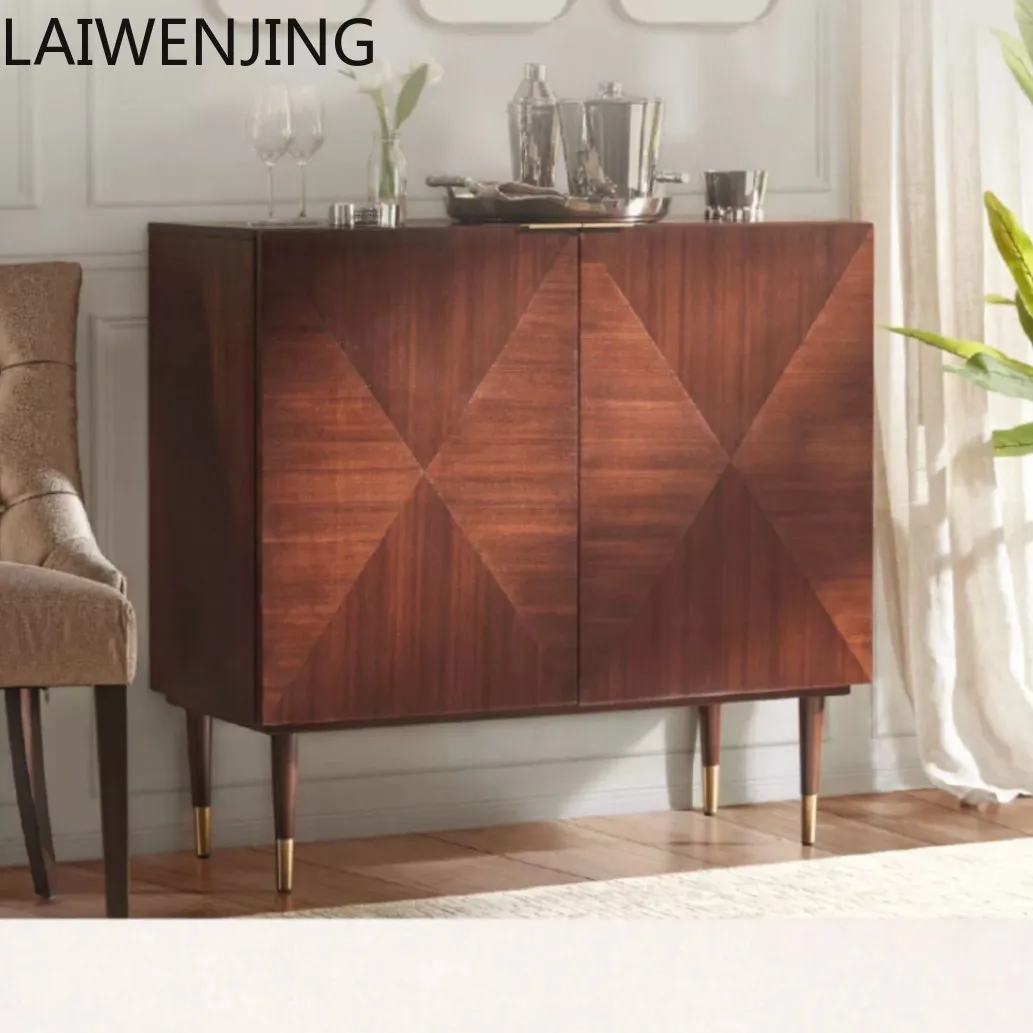 

MJY Nordic solid wood wabi wind log storage living room tea simple wall storage cabinet