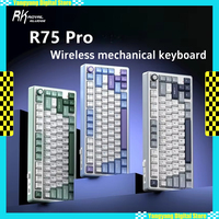 Rk R75 Pro Bluetooth Keyboard Wireless Tri-Mode PBT Material 3750mAh RGB Hot-Swap Custom Game Keyboards PC Accessories Gifts
