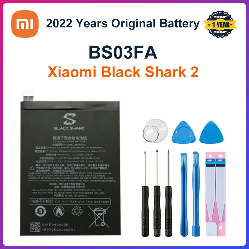 

100% Оригинальный аккумулятор Xiaomi BS03FA BSO3FA 4000 мАч для телефона Xiaomi Black Shark 2 Высококачественный аккумулятор BB03FA + Инструменты