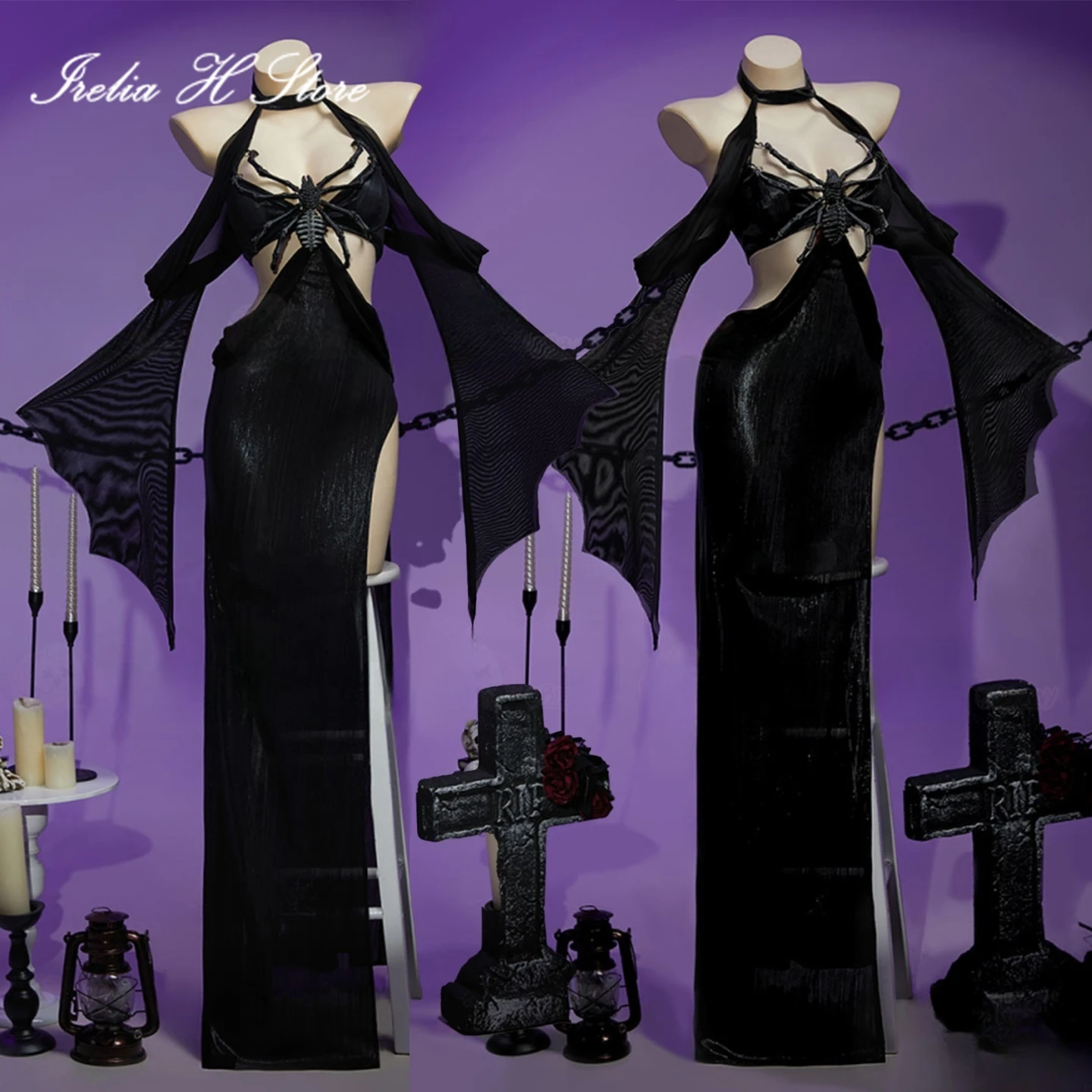 

Irelia H Store Anime Dark Gothic Sexy Cosplay Costume Dark Gothic Spider Bride Dress Sexy Lingeries Private Photo Shoot Female