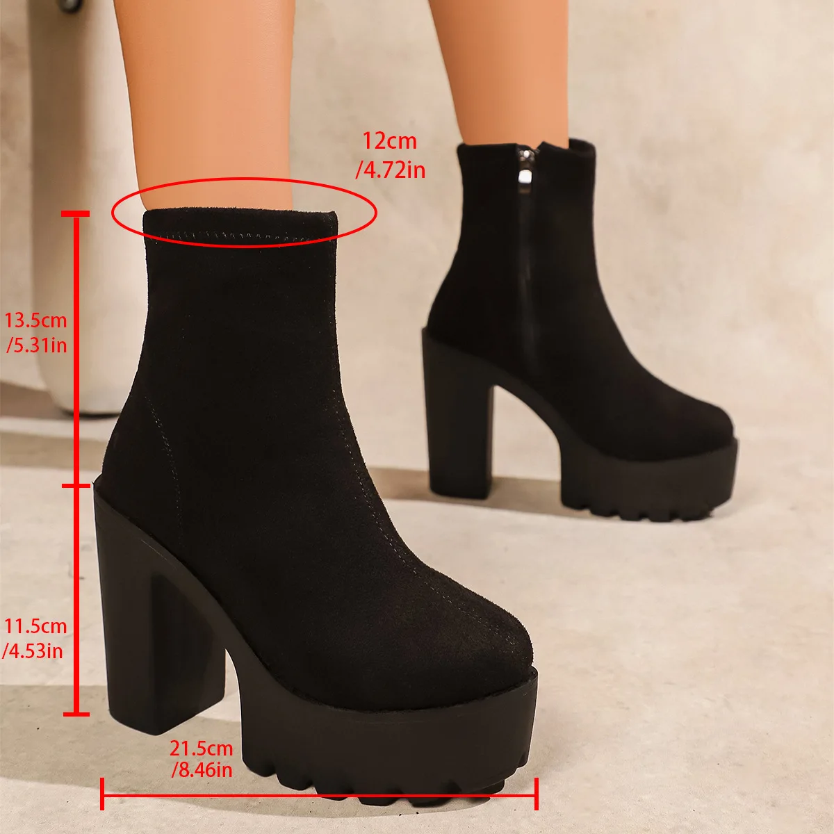 2025, Herbst/Winter, neue Stiefeletten für Damen, Wildleder, grober Absatz, warme niedrige Stiefel, Damenschuhe
