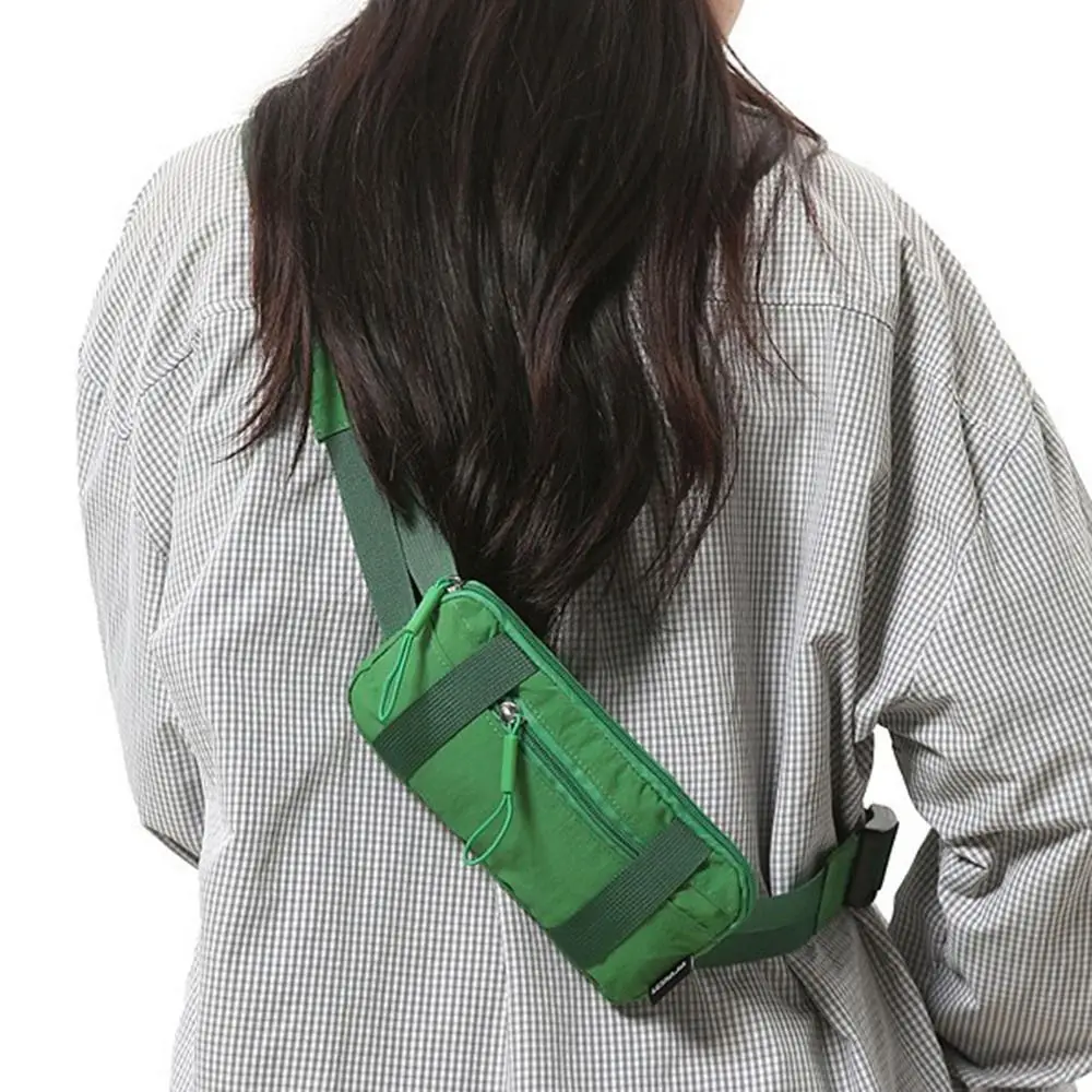 

Nylon Men's Chest Bag Multifunctional Korean Style Crossbody Phone Pouch Adjustable Shoulder Large Capacity Waist Bag Male