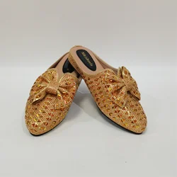 Fashion Women's Rhinestone Slippers 2024 Autumn New Lady Mulles Shoes Luxurious Rhinestone Design Flat Half Slippers F1107-1