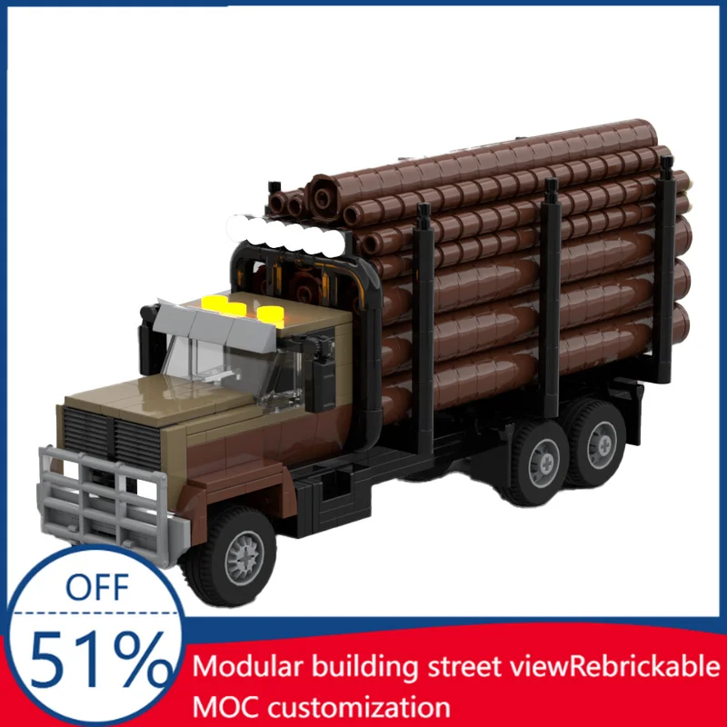 

802 PCS Customize Chevrolet Kodiak C70 Log Truck MOC Vehicle Model Custom Building Blocks Assembly Educational Toy Gift For Kids