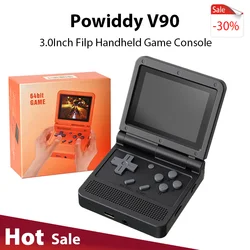 Powkiddy V90 3.0 인치 IPS 스크린 레트로 비디오 게임 콘솔, 오픈 소스 PS1 미니 휴대용 게임 콘솔, 64G 15000 게임