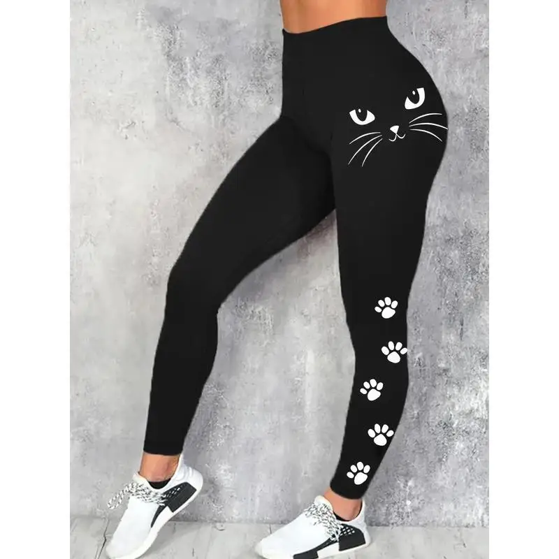 

Print Yoga Pants Women's Fashion Summer Outfit Cross-Border Scratch Patterned Leggings Stylish Ladies' Set
