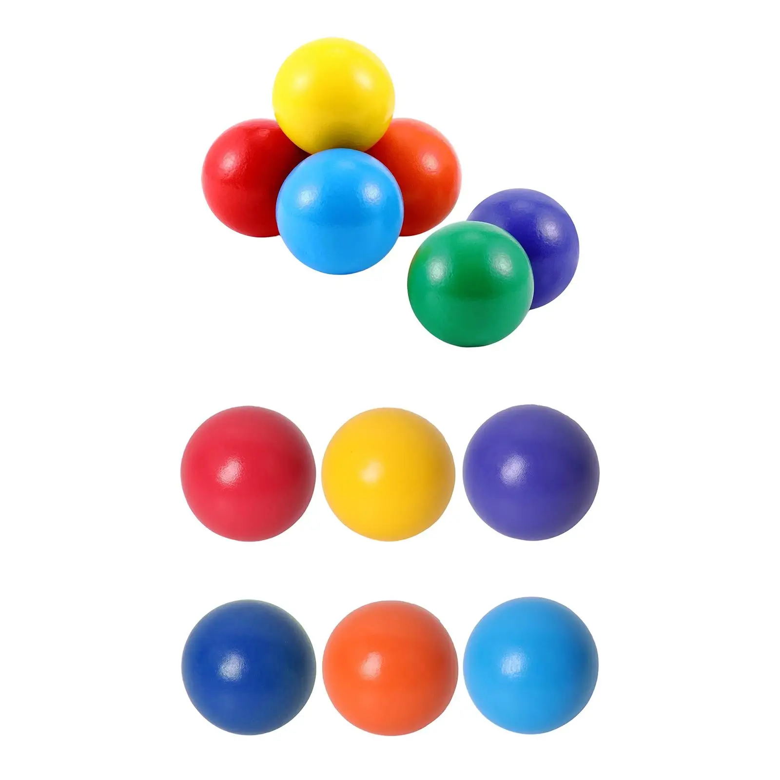 6-delige regenboogballen houten balspeelgoed educatieve bouwstenen tellen