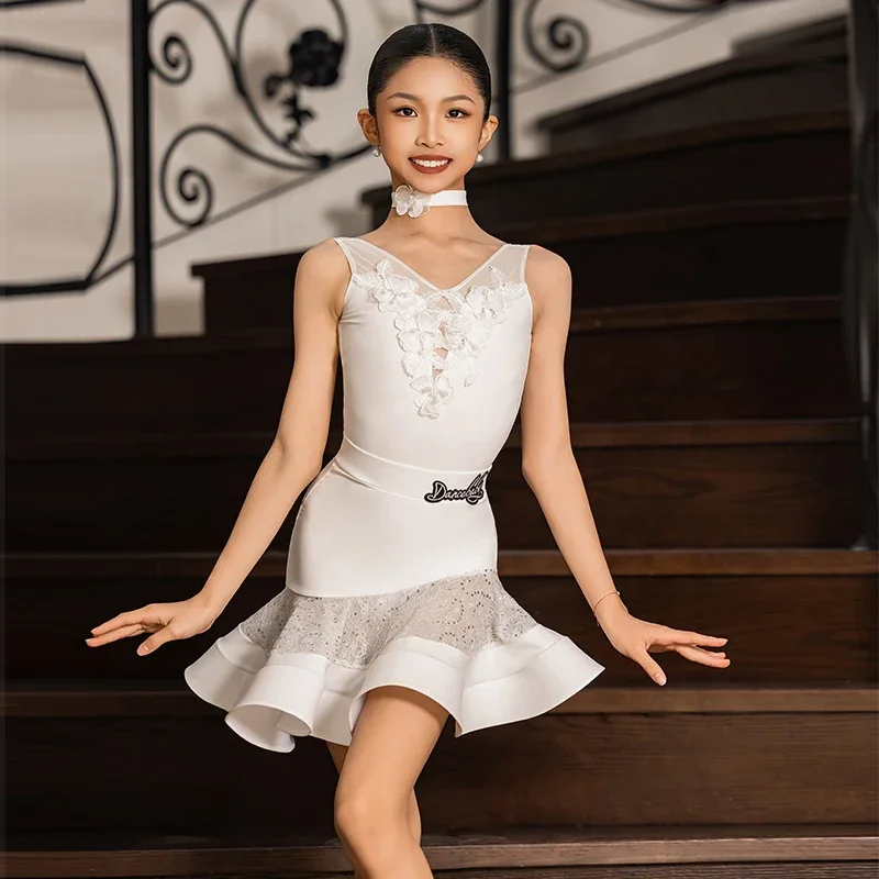 

Kids Chacha Latin Dance Dresses Girls Latin Dance Competition Clothes Children'S Samba Rumba Ballroom Dance Costume