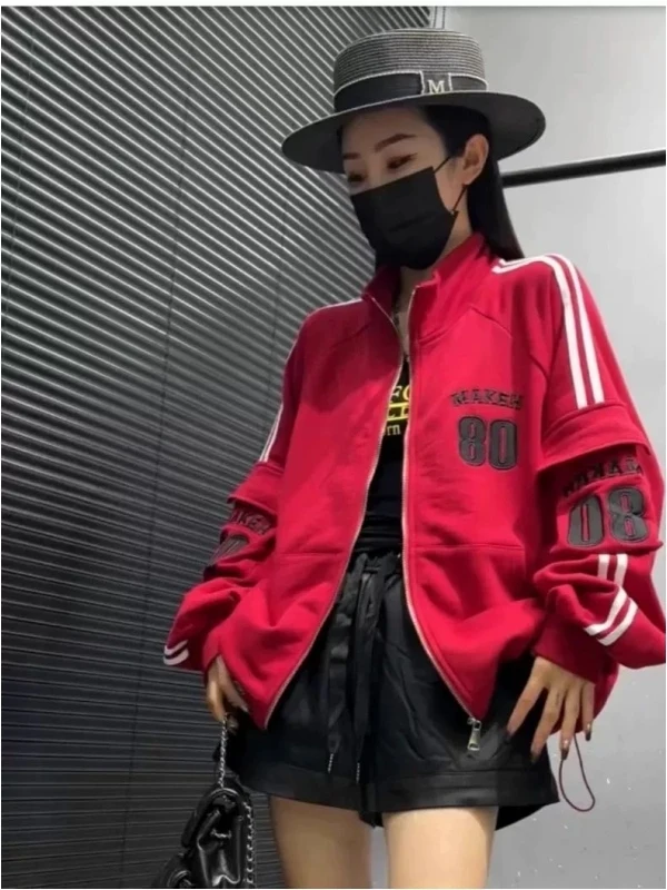 

ex Large Size 300 Pou American Sports Sle Hoodie Spring Autumn Letter Print Hem Dstring Jaet Casual Outerwear