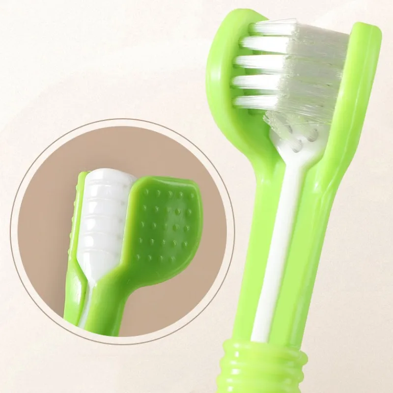 Dog Toothbrush Three Sided Pet Toothbrush Dog Teeth Cleaning Soft Hair Teeth Brush for Dogs Cat Mouth Cleaning Pet Products