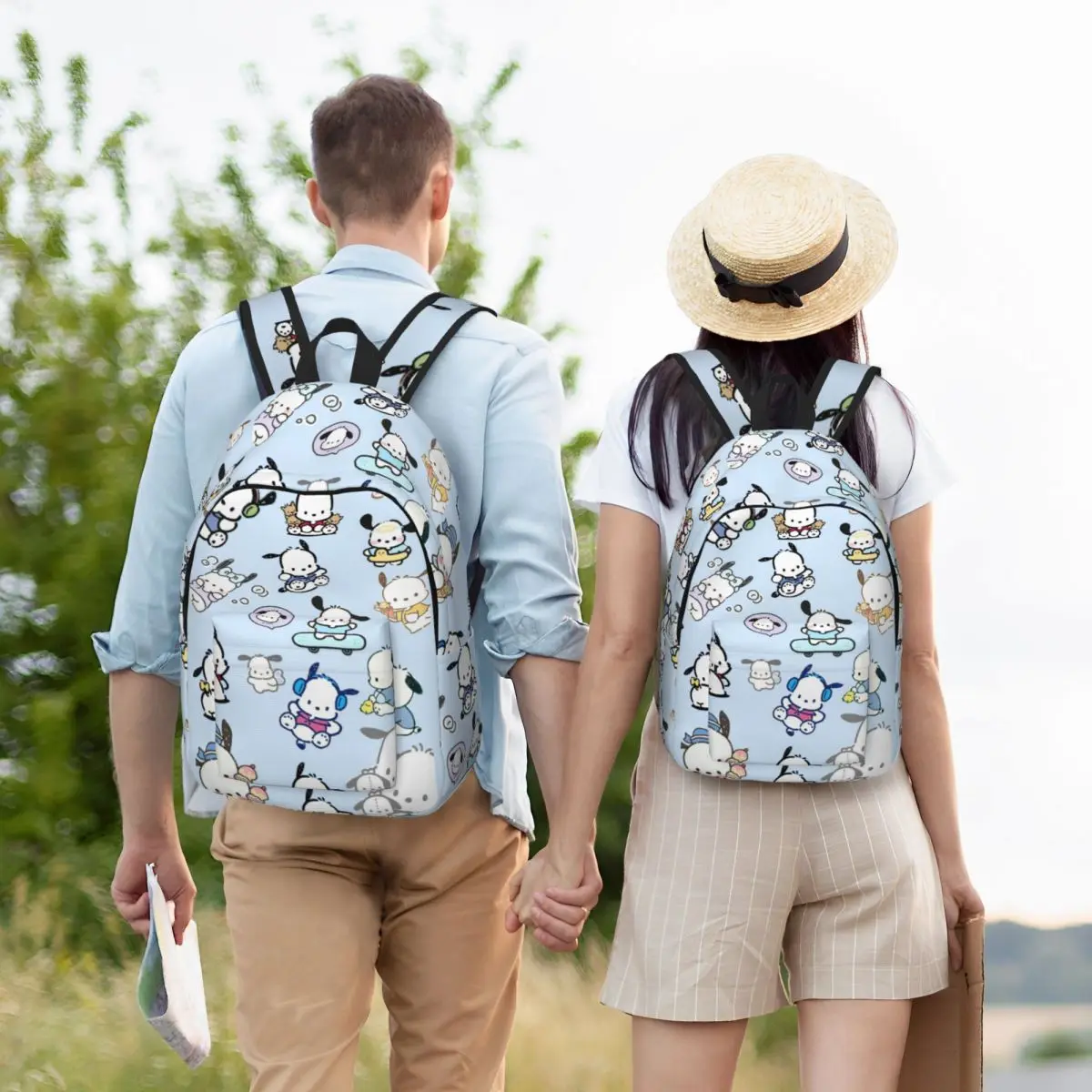 Pochacco per ragazze ragazzi zaino per studenti di grande capacità zaino impermeabile leggero 15in 17in