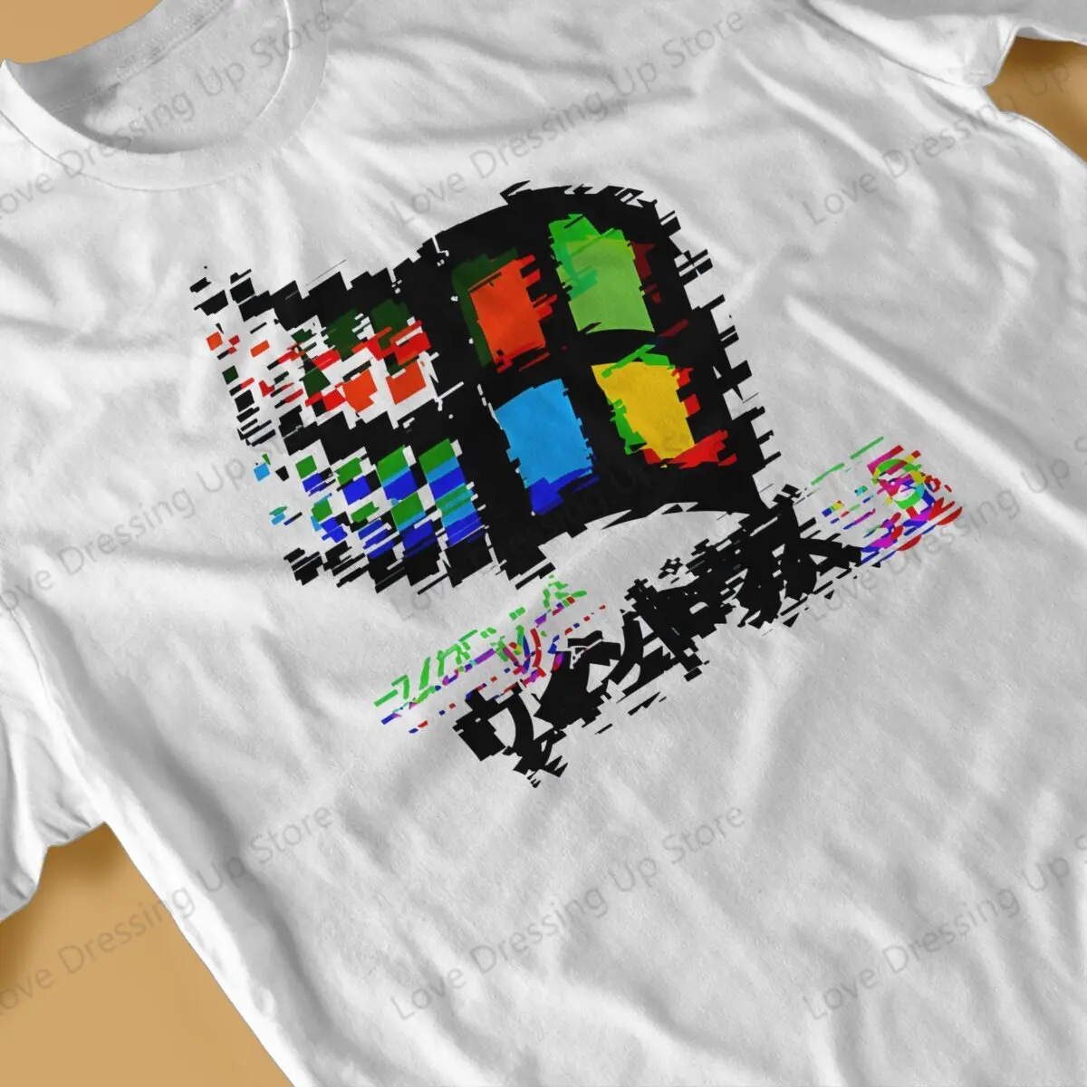 Windows 95 Computer System Accessories Diverge Glitch Tshirt Graphic Men Tops Vintage Fashion Summer COTTON Short Sleeve