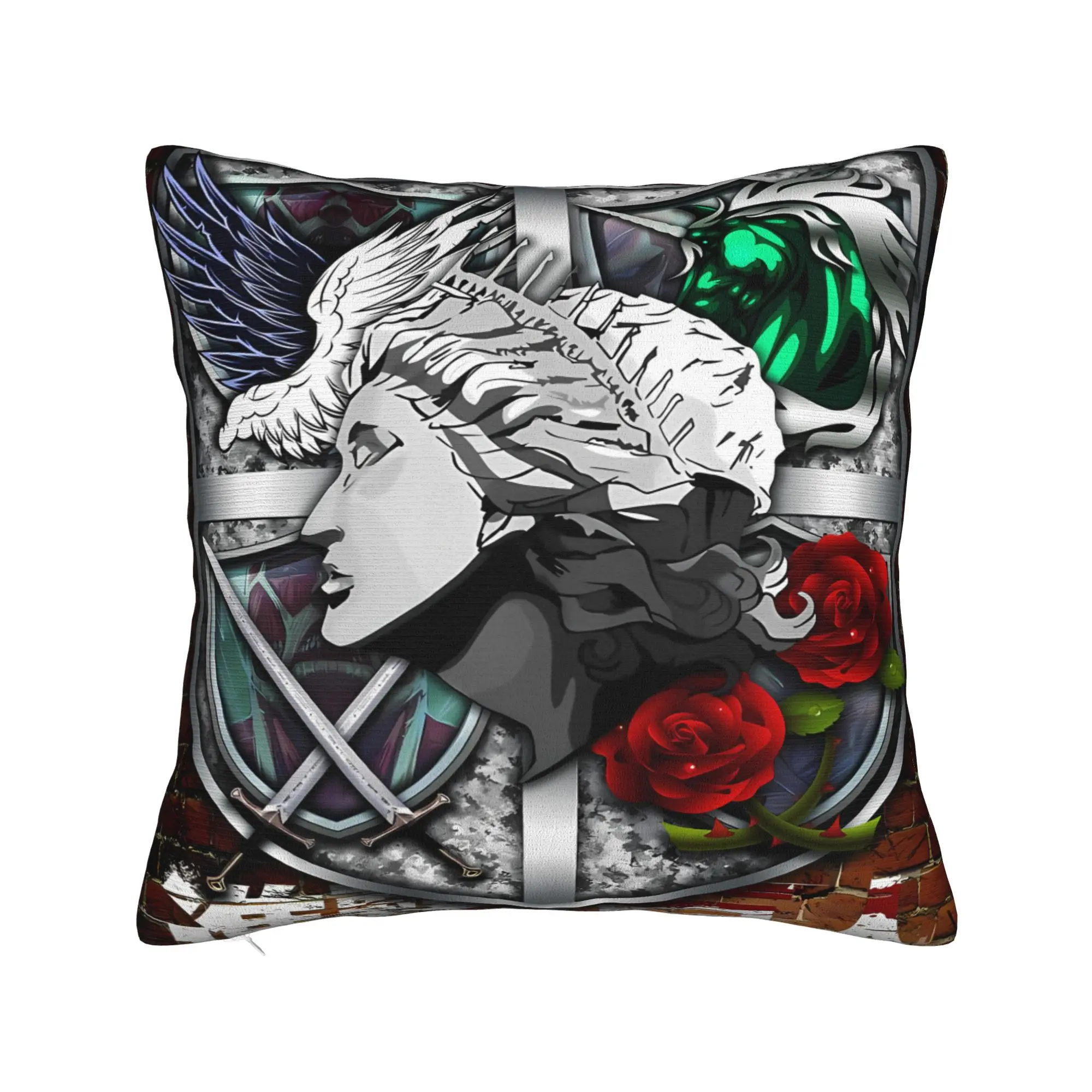 Pillow Case Attacks on Titans Square  Pillow Cover For Office Car Home Decor Kawaii Pillowcases