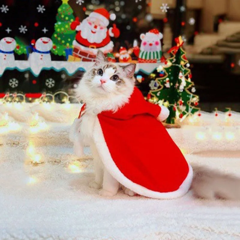 holiday cat dress Hairless Cat Clothes Christmas Elk Vest Hoodie – MEWCATS