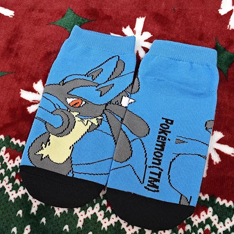 8/16 Paar zufällige Pokémon Pikachu Cartoon Socken, Gengar Sprigatito bedruckte Baumwoll-Knöchelsocken, neutrale Anime-Freizeitsocken – Detail 5