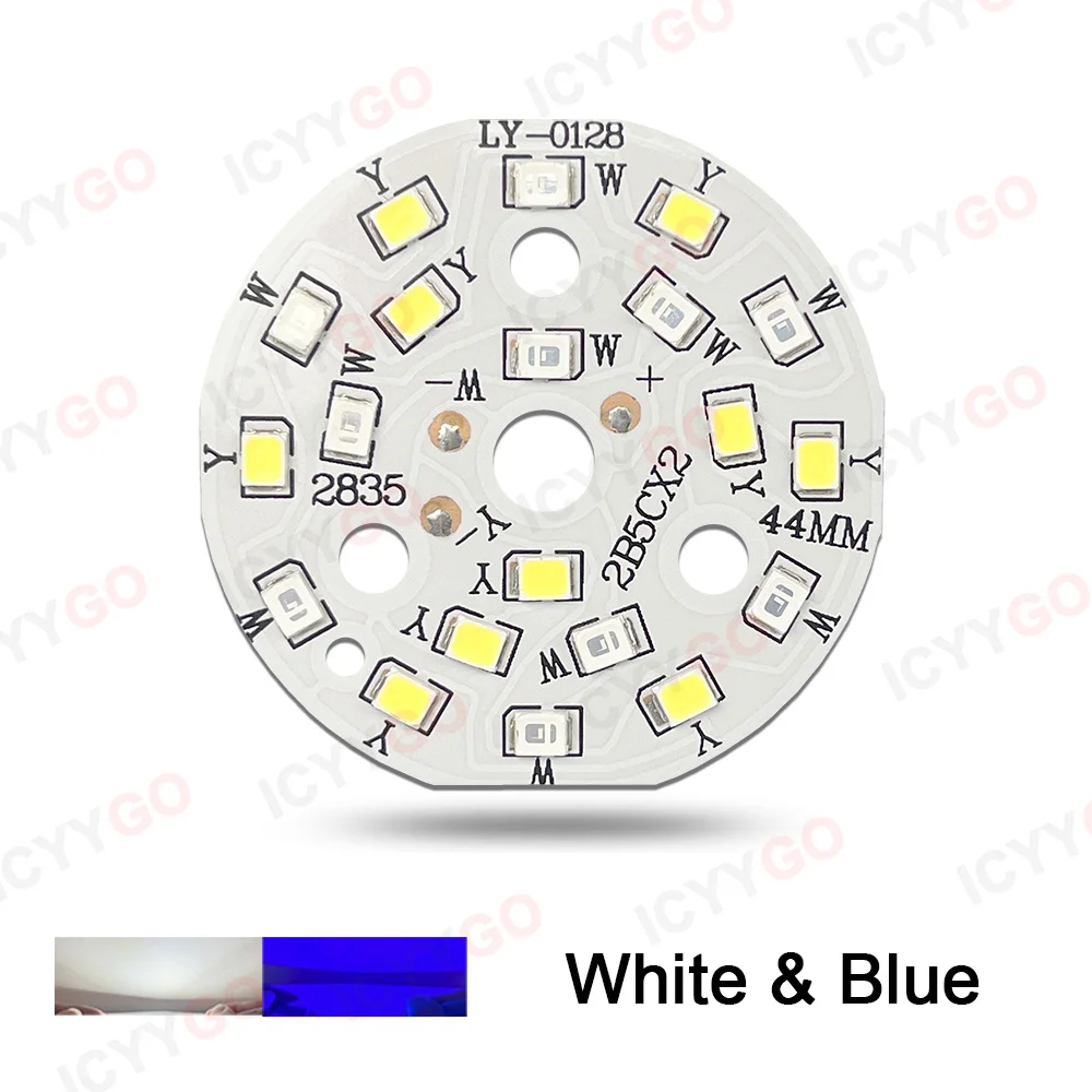 10 PCB 5Wx2 PCB Light Source Panel, Warm & Blue, White & Blue, Two-Color SMD2835 LED Downlight DIY Chip DC15-17V LED Lamp Beads