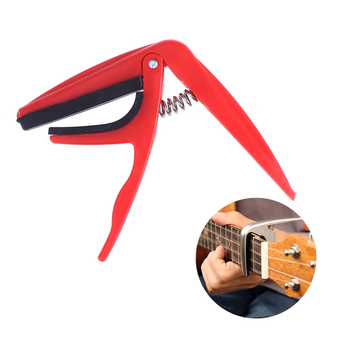 Tuning Stability Capo Acoustic Ukelele Tuner Electric Guitar Easy to Manage Firm String Tension Spring-loaded Clamp