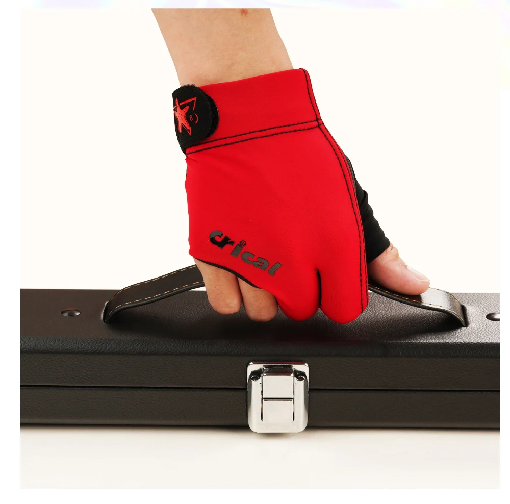 CRICAL 3-Finger-Billardhandschuh, bequeme Lycra-Snooker-Queue-Handschuhe, rechte und linke Hand, Billard-Trainingshandschuhe, Zubehör – Detail 14