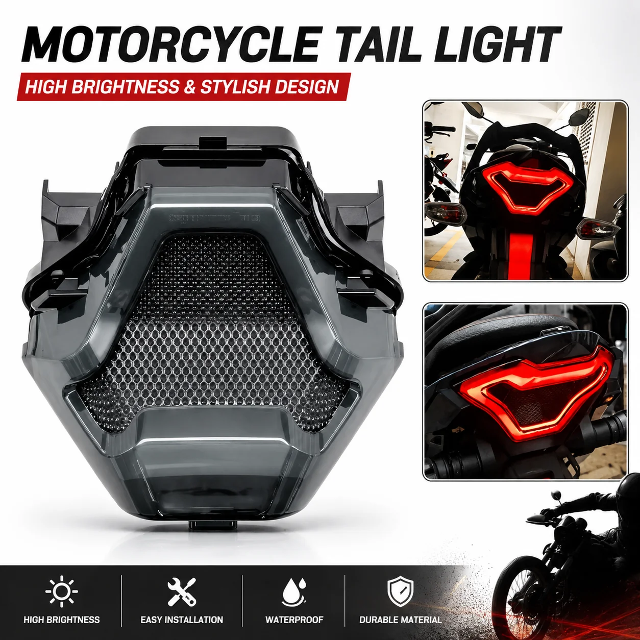 Motorcycle LED Taillight Moto Rear Brake Light Indicator Lamp For Yamaha MT03 MT25 2014-2020 R3 R25 2013-2020 MT07 2013-2017