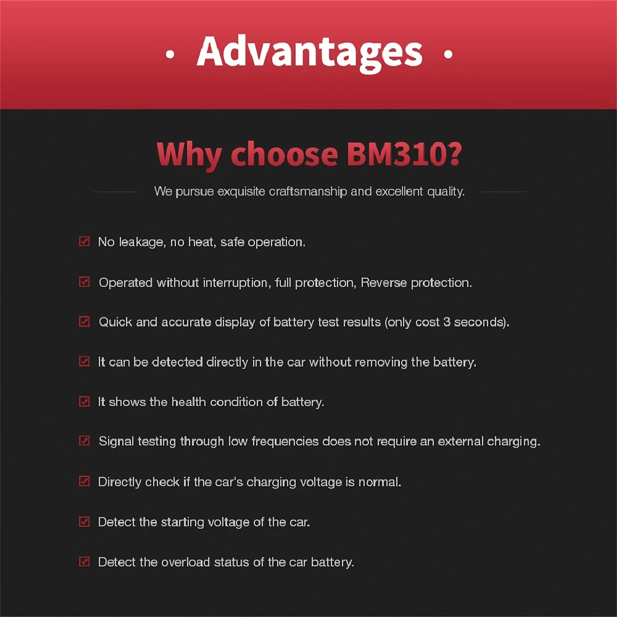 جهاز اختبار بطارية السيارة جهاز اختبار المولد الرقمي Ediag BM310 للسيارات سيارة دراجة نارية عرض سيارة BM320 أداة اختبار البطارية