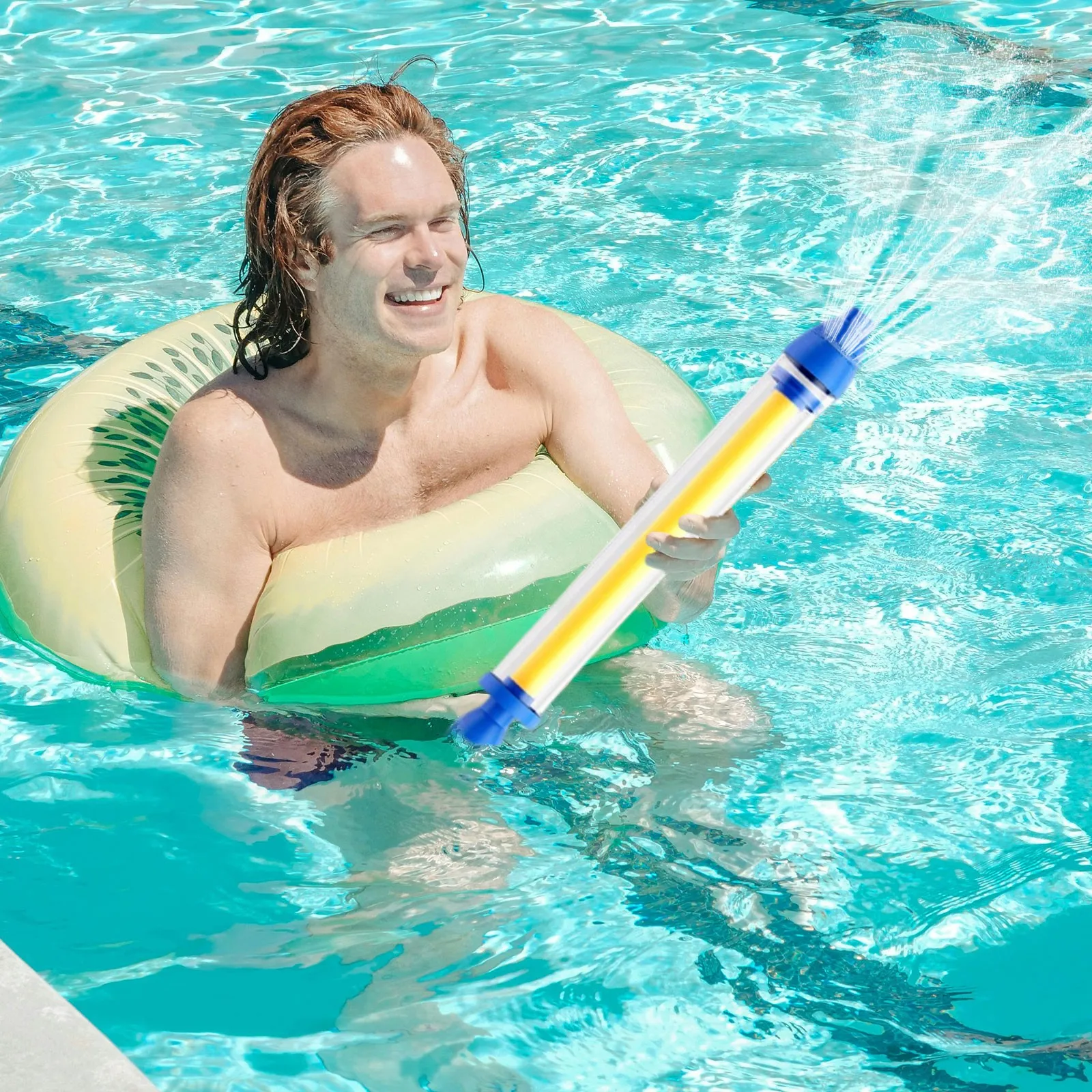 قطعة واحدة من مسدس المياه للألعاب النارية الصيفية، هدية مثالية لمحاربة بالونات المياه وأنشطة الشاطئ، مسدس مياه كبير على شكل نافورة بسحب