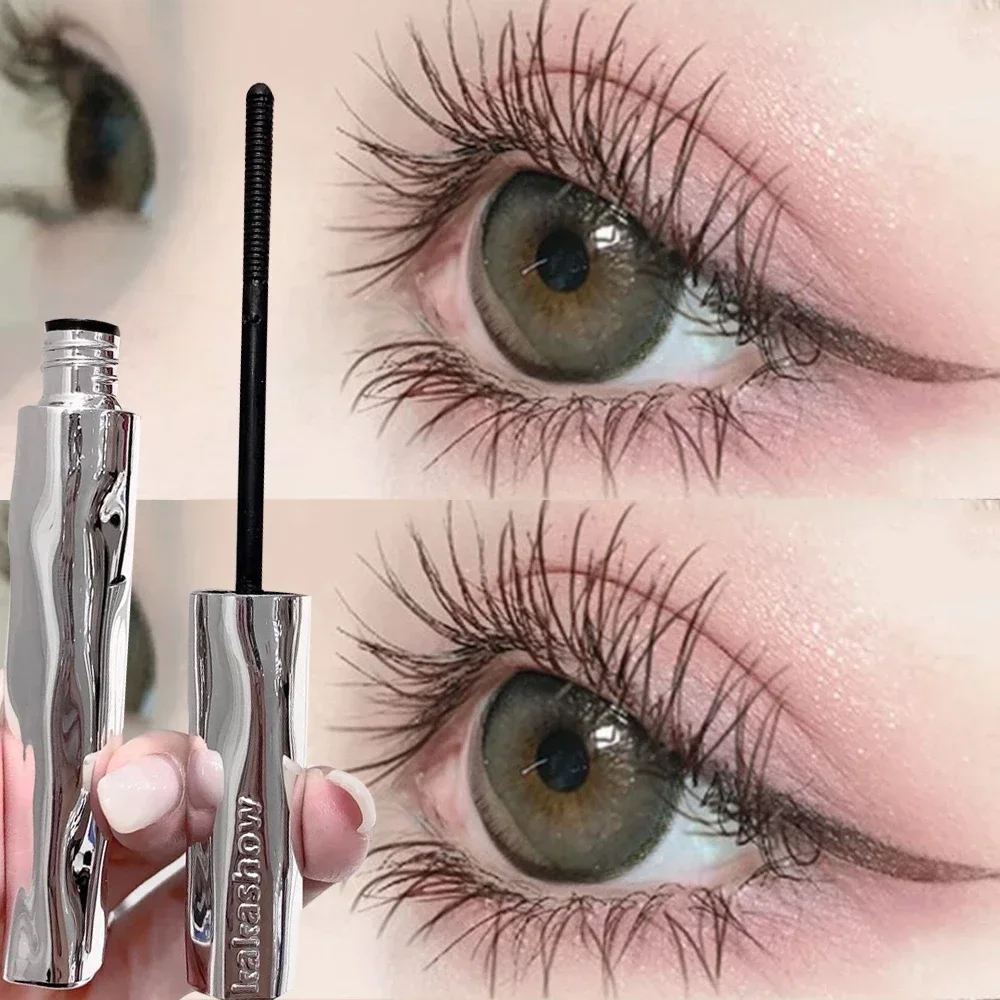 Waterproof Eyelashes Curl Small Silver Steel Tube Mascara Non-smudge Black Natural 3D Lashes Thick Lengthening Mascara Makeup