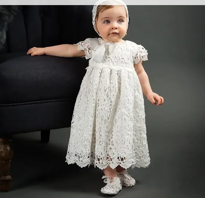 Beige Baptism Infant Baby Girl Dresses Kids Party Dress Christening Dresses Newborn First Birthday Outfits Size 3-24 mont