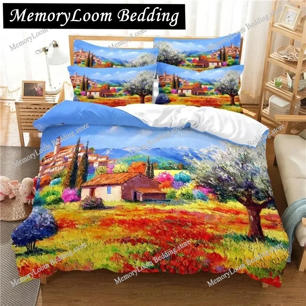 

Landscape Painting Bedding Set Duvet Cover Set 3d Bedding Digital Printing Bed Linen Queen Size Bedding Set Fashion Design