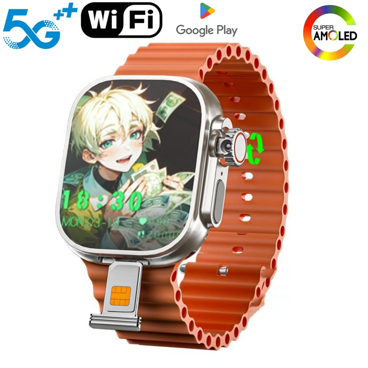 

S10 Ultra MAX Smartwatch 4G Android 10.0 System Rotary camera 256GB ROM WiFi GPS SIM card 2.26'' Amoled Play Store Smart Watch