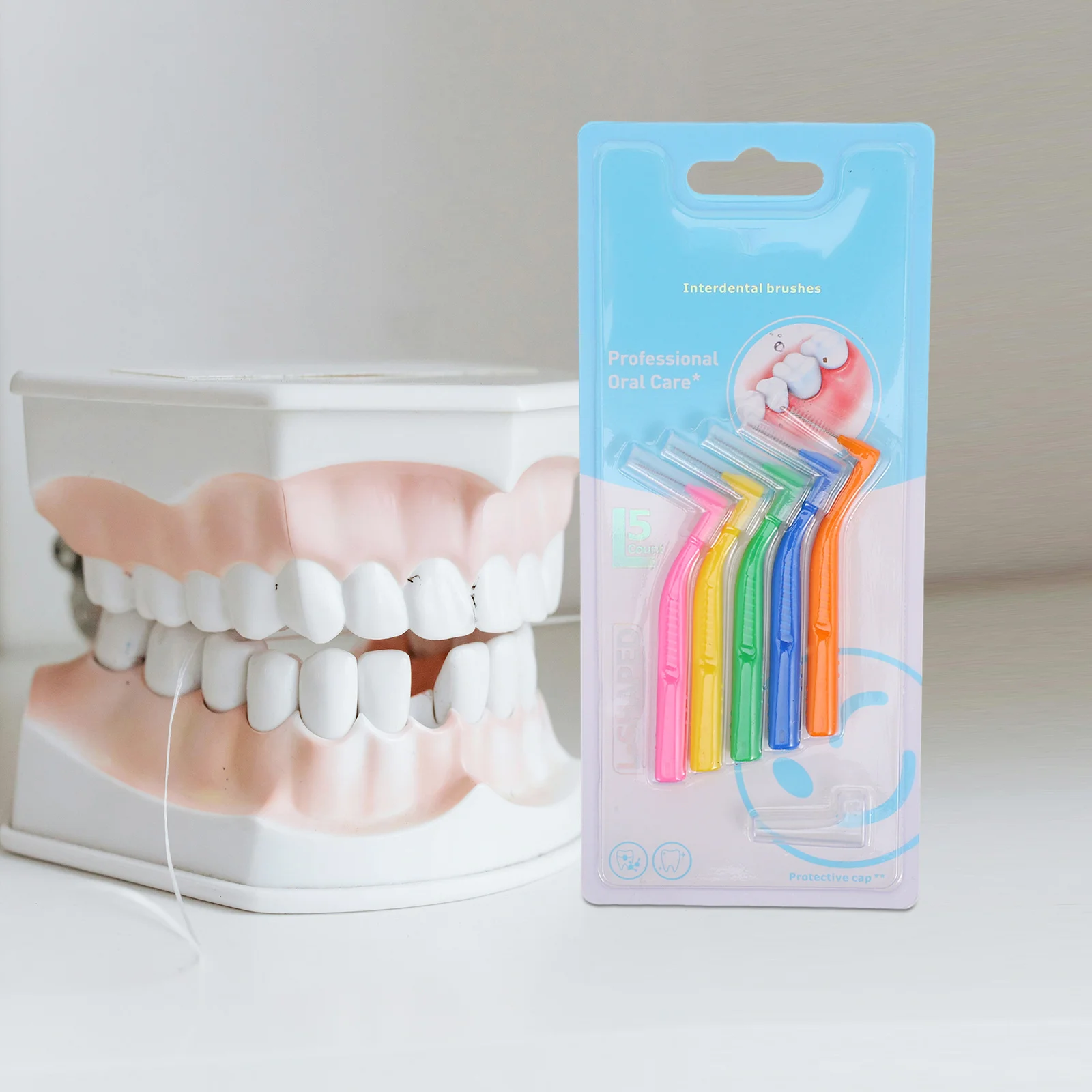 

5Pcs L-Shaped Interdental Brushes Angled Design Gentle on Gums Effective Food Particle Removal Travel Friendly
