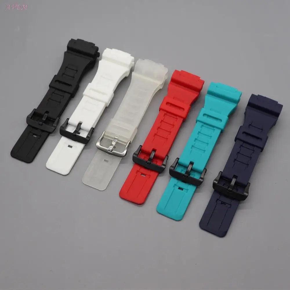 Resin Strap For Casio AQS810 AEQ-110W W-735H Replace Watch Band 18mm Rubber Sport Waterproof Belt Accessories